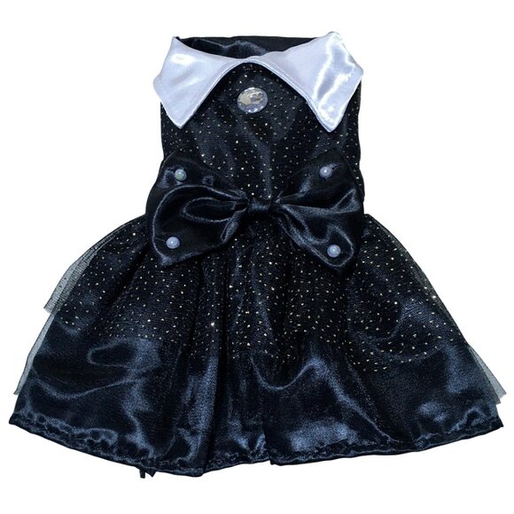 🎃👻 WEDNESDAY ADDAMS HALLOWEEN DOG PUPPY PET COSTUME GOTHIC BALL GOWN DRESS👻🎃 - Picture 3 of 10